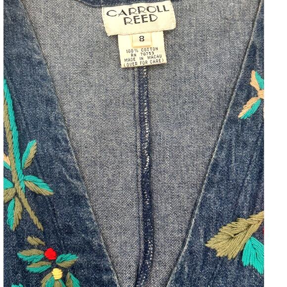 Carroll Reed Vintage Embroidered Denim Vest Women's Size 8-Excellent - Picture 8 of 11